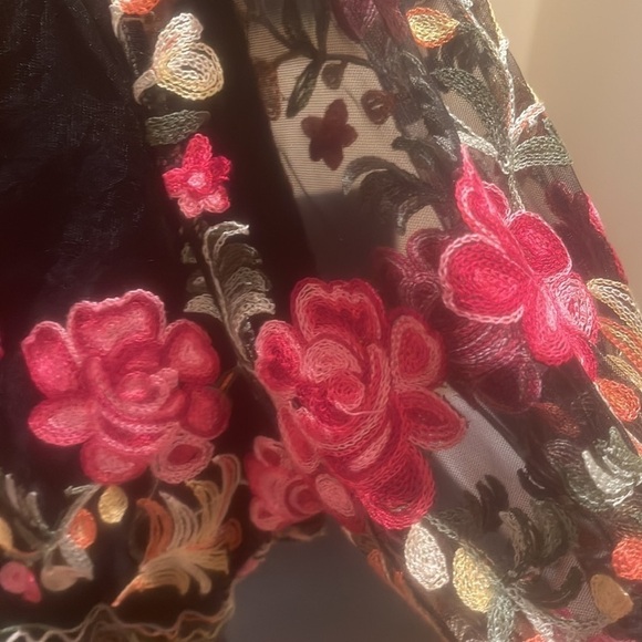 NWT Suzanne Betro  black dress with embroidery Lowered the price.. SALE - Picture 4 of 8